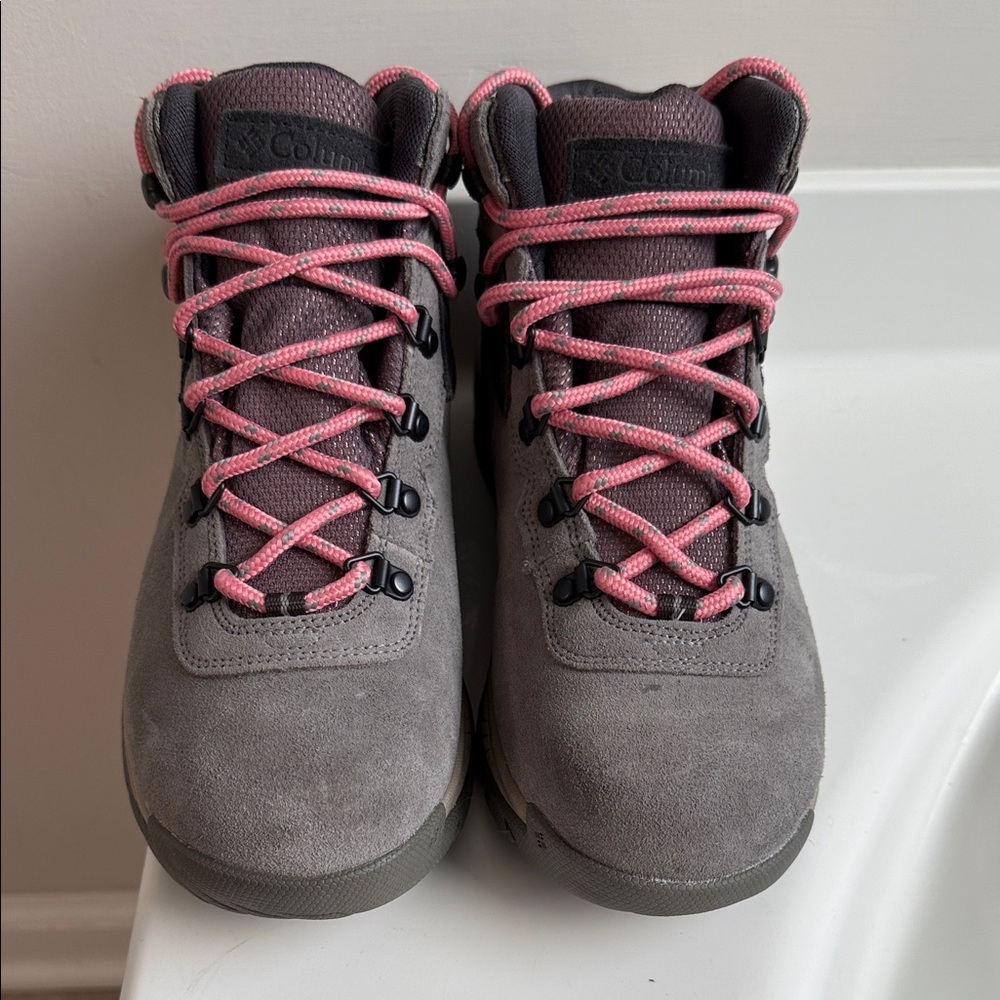 Columbia Charcoal Boots with Pink Accents